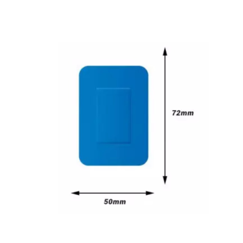Emplastros azuis detectáveis 50 peças 72 x 50 mm