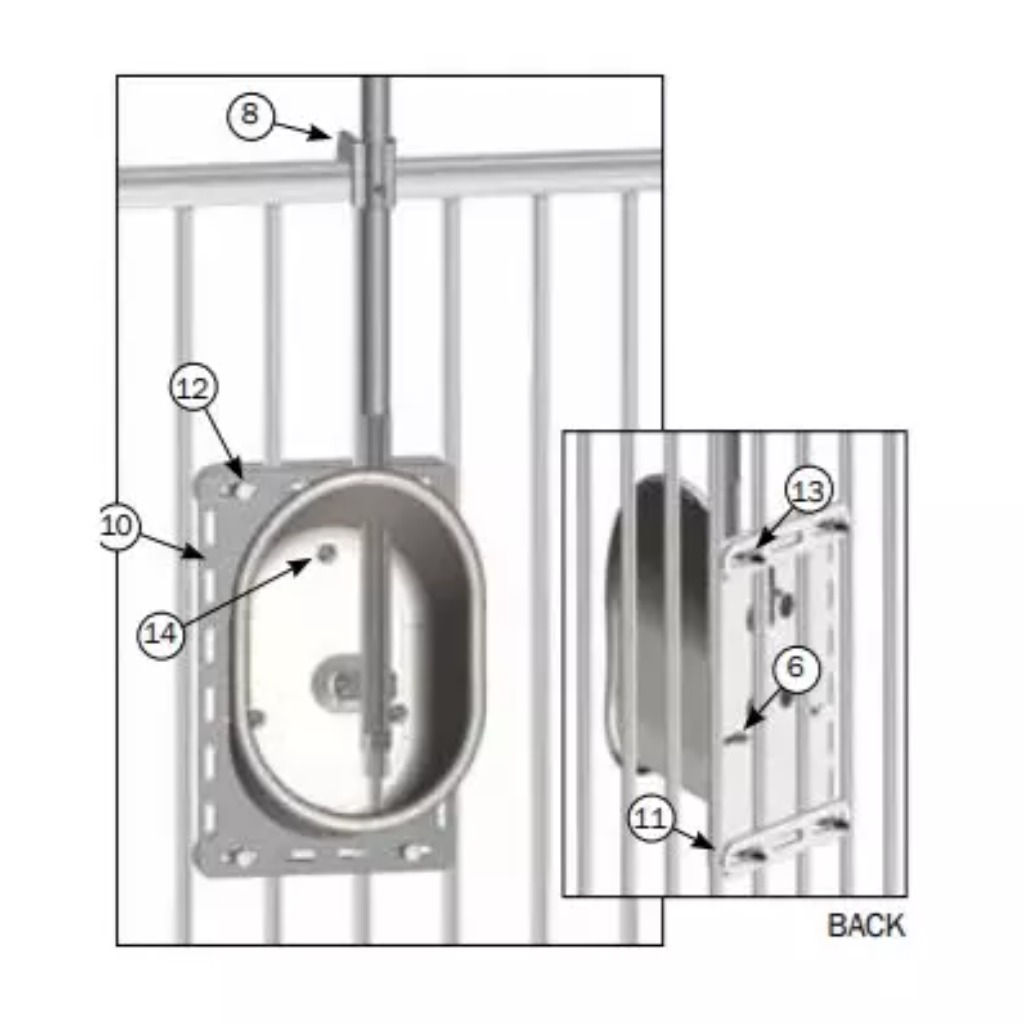 ACO Funki mounting kit for Drik-O-Mat and Multi-Drinker single drinkers on bars